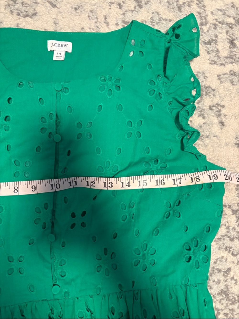 J. Crew Green Eyelet Midi Dress - Picture 8 of 11